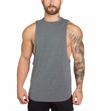 Men Long Tank Muscle Workout T-Shirt  Bodybuilding Gym Tops