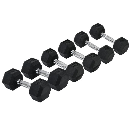 Rubber Dumbbell Set Sports Hex Weight Sets Home Gym Fitness