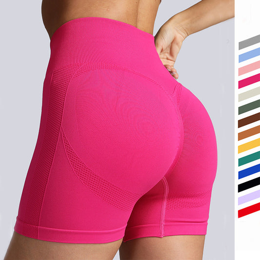 Seamless Yoga Shorts Women Solid Color High Waist