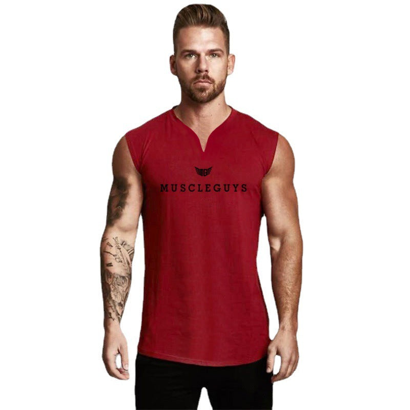 Men's V-Neck Loose Fitness Sports Tank Top