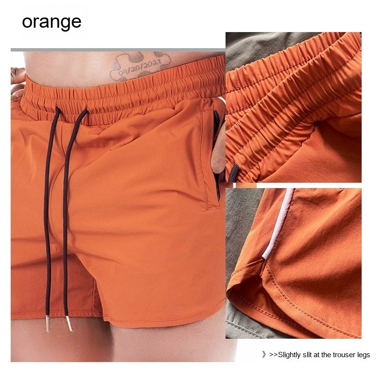 Sports Short Shorts Zipper Pocket Stretch Training Pant