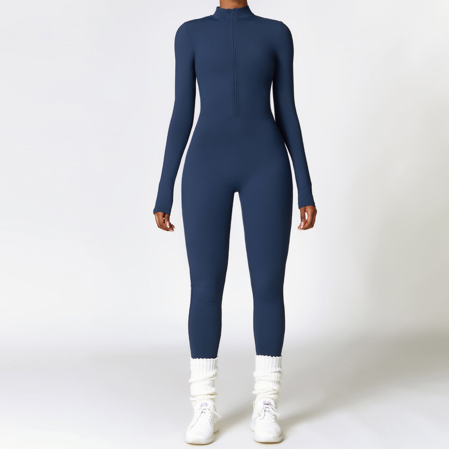 Warm Zipper Long-sleeved Jumpsuit Yoga Fitness Sports