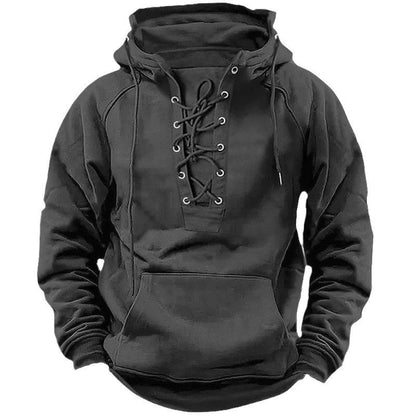 Ins Lace-up Hoodie Casual Sports Pocket Sweatshirt