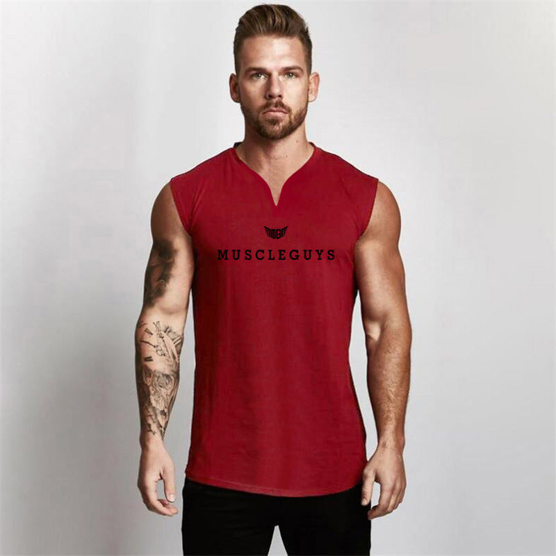 Men's V-Neck Loose Fitness Sports Tank Top