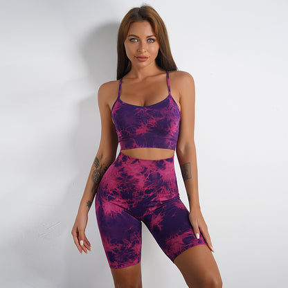 Women's Tie-dye Print Yoga Suit Women Fitness Sports