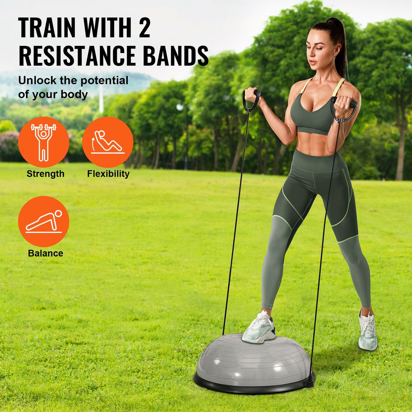 Half Exercise Ball Trainer, 23 Inch Balance Ball Trainer, 660lbs Capacity Stability Ball