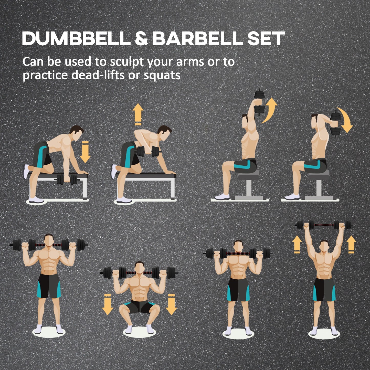 20kg 2 IN 1 Adjustable Dumbbells Weight Set Dumbbell