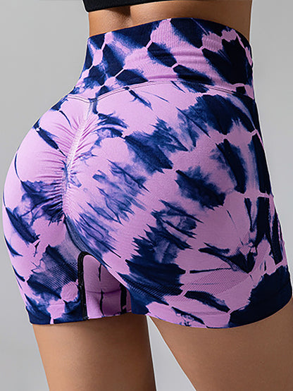 Tie Dye V-Back Yoga Biker Shorts Elevate Your Workout Style