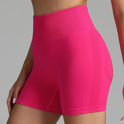 Seamless Yoga Shorts Women Solid Color High Waist
