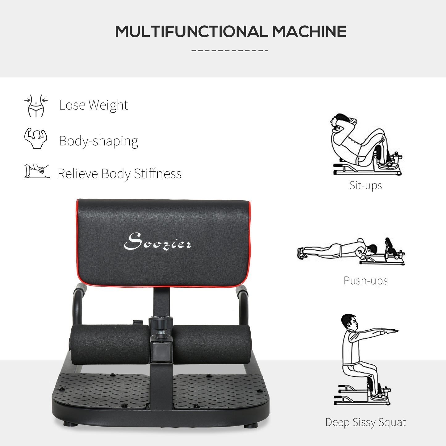 1 Padded Push Up Sit Up Squat Machine Gym Fitness