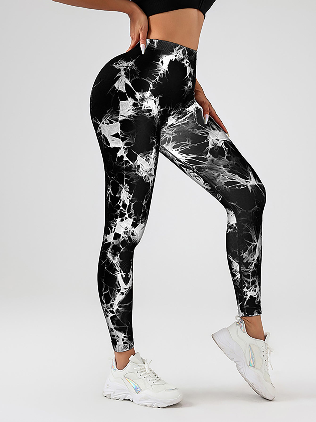 Tie Dye Slimming Yoga Leggings, Butt Lifting High Stretch
