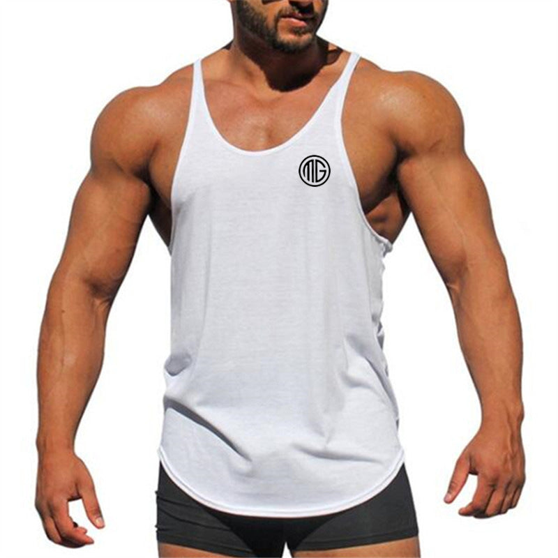 Professional Bodybuilding Fitness Men's Cotton I-shaped Vest