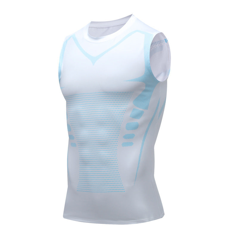 Elastic sweat-absorbent and quick-drying training vest