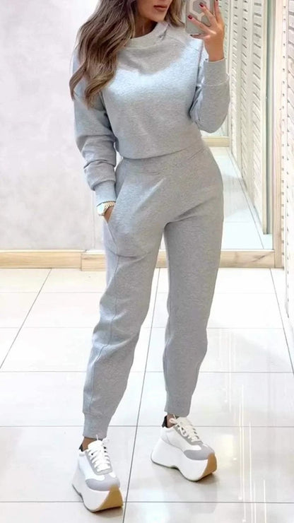 Stand Collar Sports Suit Fashion Pullover Trousers