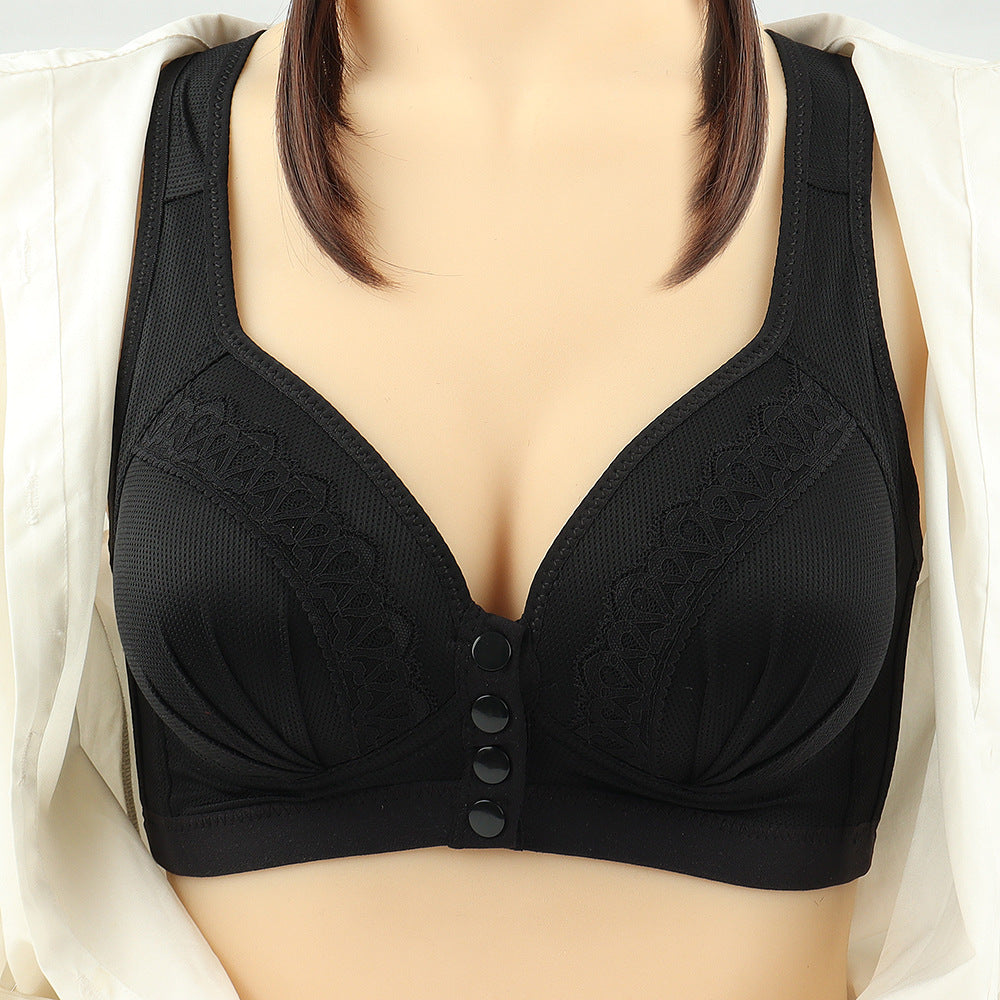 Bras For Women Front Closure Button Bra Wireless Bralette