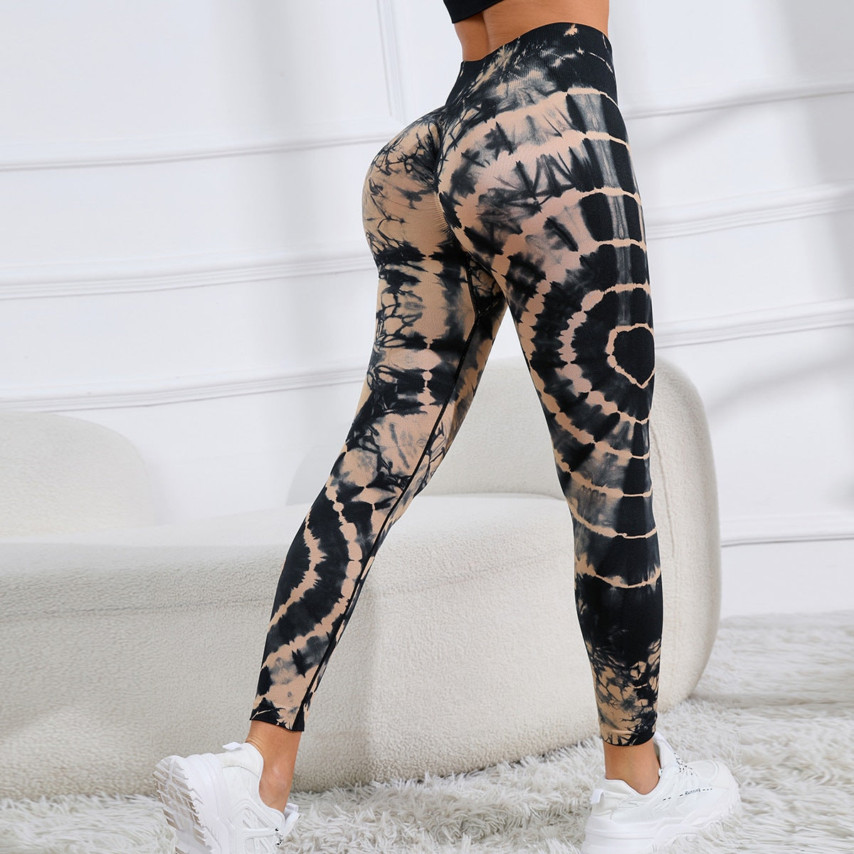 New Tie Dye Printed Yoga Pants Women Seamless High Waist Leggings