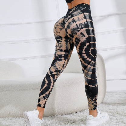 New Tie Dye Printed Yoga Pants Women Seamless High Waist Leggings