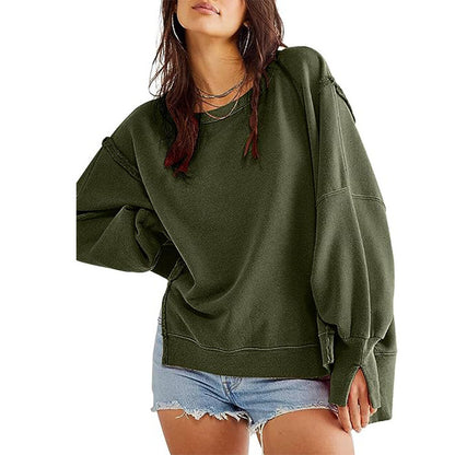 Pullover Sweatshirt Loose Round Sports Sweatshirt