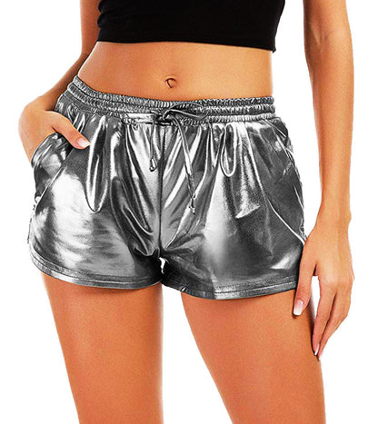 Women's PU Fitness Casual Shorts