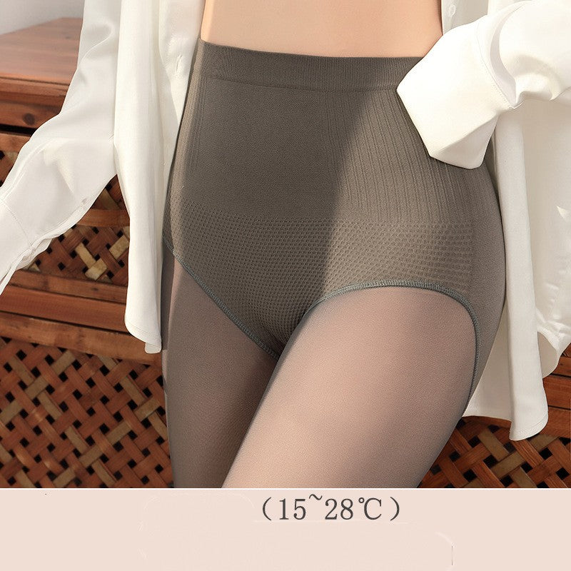 Cartilage High Waist Stewardess Grey Fake Meat-penetrating Base Skin-penetrating Pantyhose