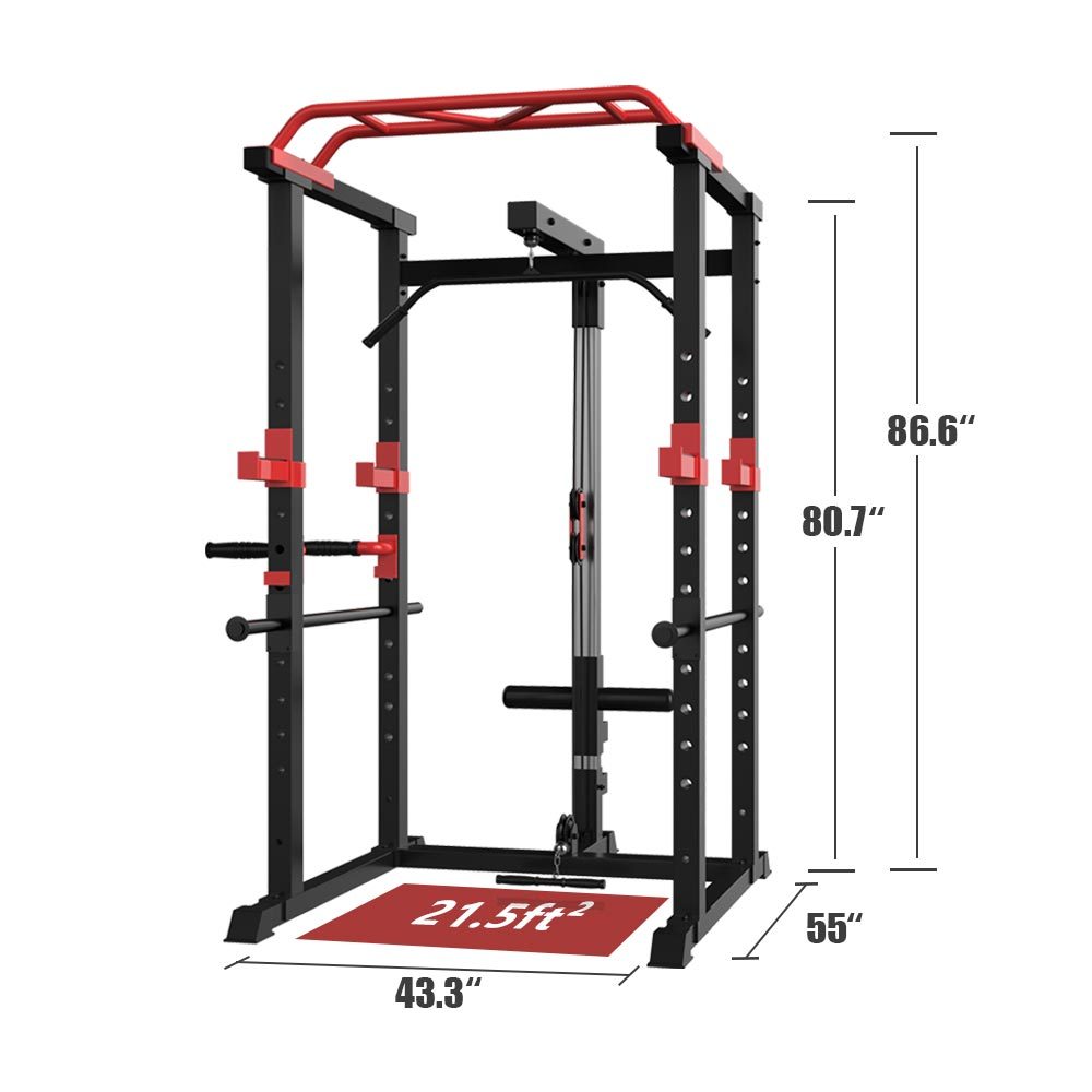 Multi-functional Power Cage Home Adjustable Pullup Squat