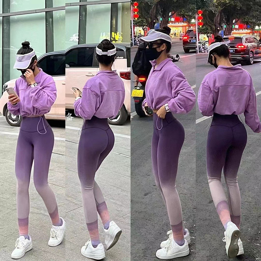 Gradient Color High Waist Fitness Pants