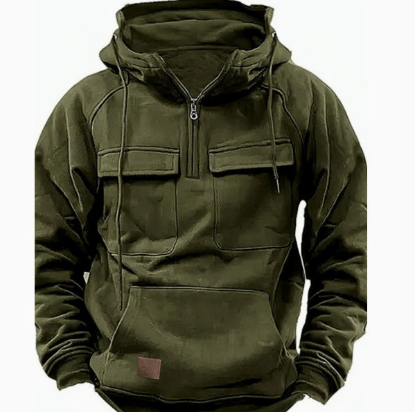 Men's Zip-up Hoodies Sweatshirt With Drawstring And Pocket