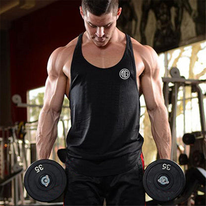 Professional Bodybuilding Fitness Men's Cotton I-shaped Vest