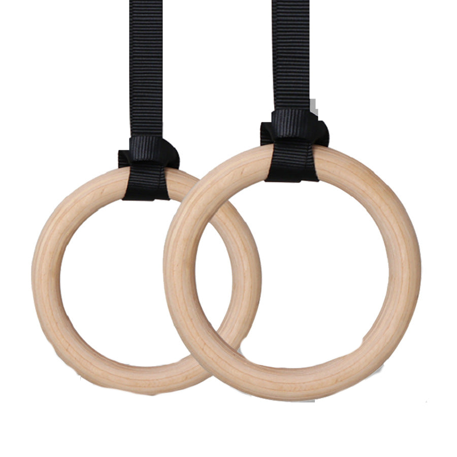 Fitness Wooden Ring Suspension Training Belt Set