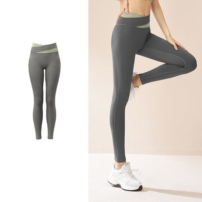 Spliced High Waist Yoga Pants Butt Lift Seamless Leggings