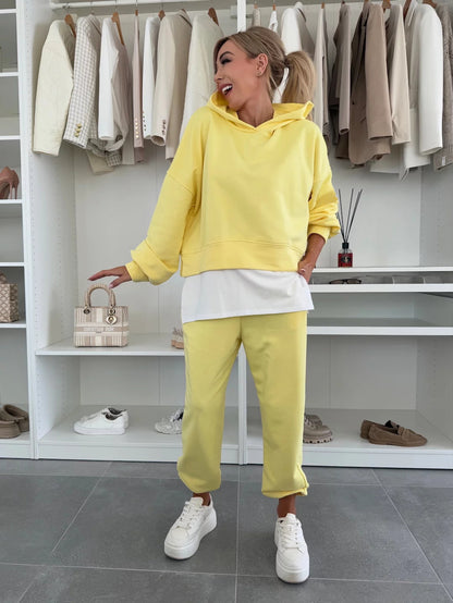 Hooded Sweatshirt Suit Loose Long Sleeve Spots Set