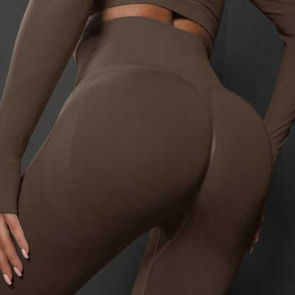 High Waist Seamless Yoga Pants Women's Solid Color Full Length