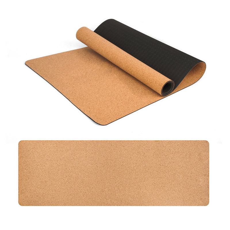 Cork Rubber Body Position Line Yoga Mat Durable Thickening Sweatproof