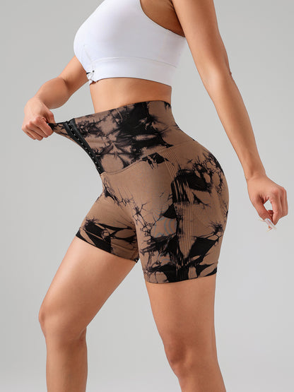 Tie Dye Button Everyday Wear Spring Summer Sports Shorts