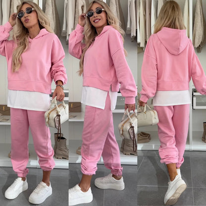 Hooded Sweatshirt Suit Loose Long Sleeve Spots Set