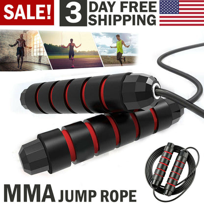 Jump Rope Gym Aerobic Exercise Boxing Skipping Adjustable Bearing Speed Fitness