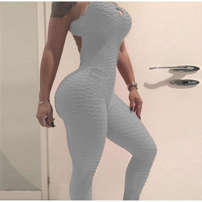 Sexy Women Cross Backless Fitness Romper Playsuit Mesh