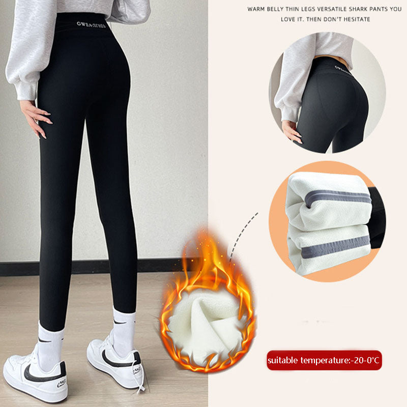 Fleece Thickened Leggings Winter -20 To 5 Shark Pants For Women