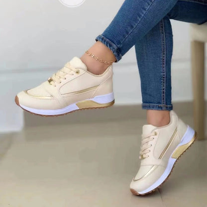 Casual Lace-up Flat Shoes Women Sports Walking Sneakers