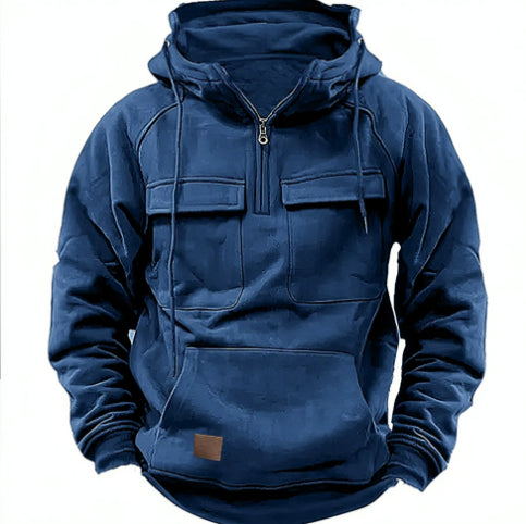 Men's Zip-up Hoodies Sweatshirt With Drawstring And Pocket
