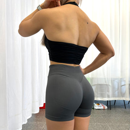 Solid-color High-waisted Three-inch Shorts Athletic Shorts