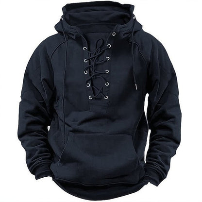 Ins Lace-up Hoodie Casual Sports Pocket Sweatshirt