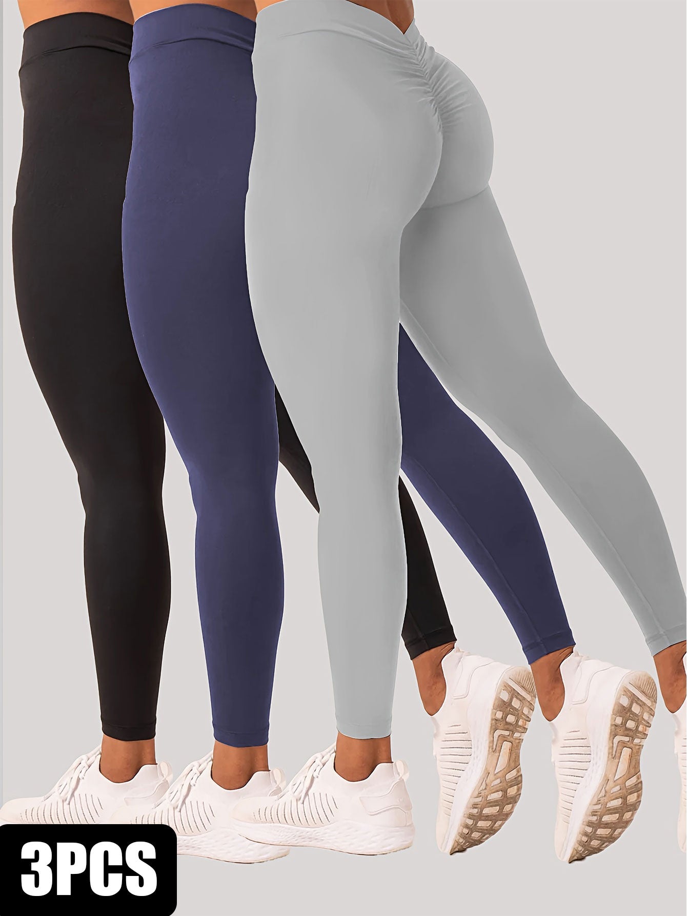 3 Pack Women's Yoga Leggings With High Waistband