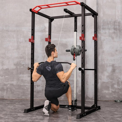 Multi-functional Power Cage Home Adjustable Pullup Squat