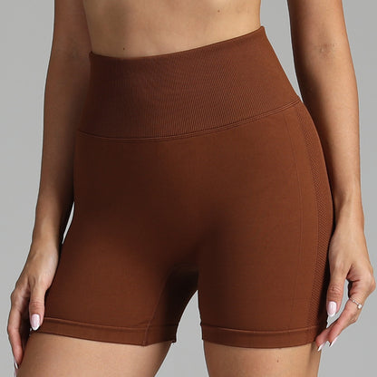 Seamless Yoga Shorts Women Solid Color High Waist