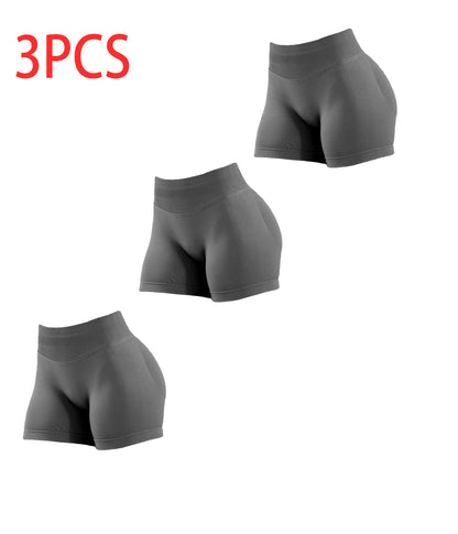 3PCSHigh-waisted Solid-color Training Shorts