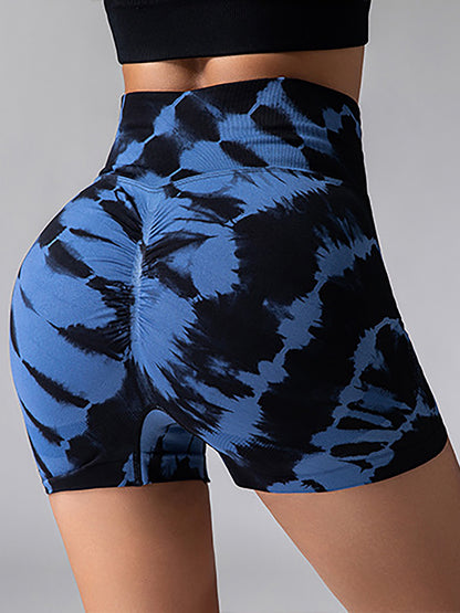 Tie Dye V-Back Yoga Biker Shorts Elevate Your Workout Style