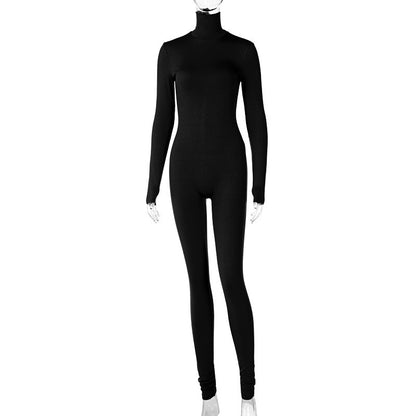 Women's Clothing Autumn And Winter Solid Color Tight Back Zipper