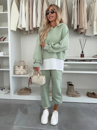 Hooded Sweatshirt Suit Loose Long Sleeve Spots Set