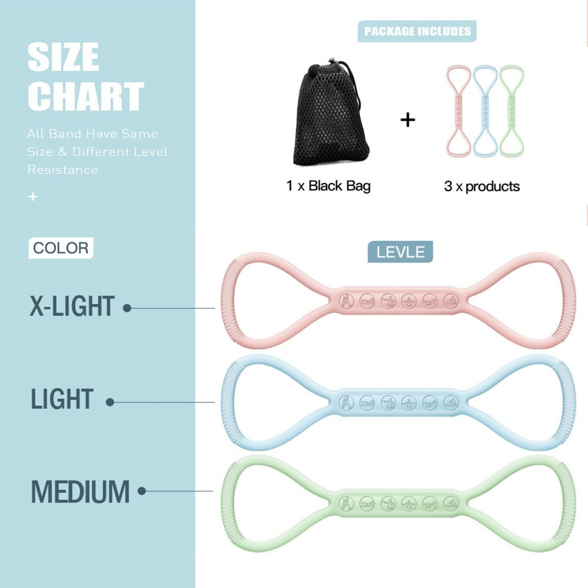 8-character Puller 8-character Silicone Yoga Loop Resistance Bands